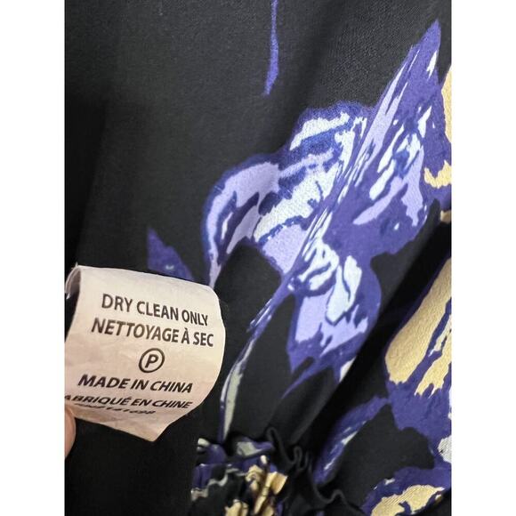 Ramy Brook New York Size SM Dress Black With Floral Print Chic Stylish - Picture 3 of 6